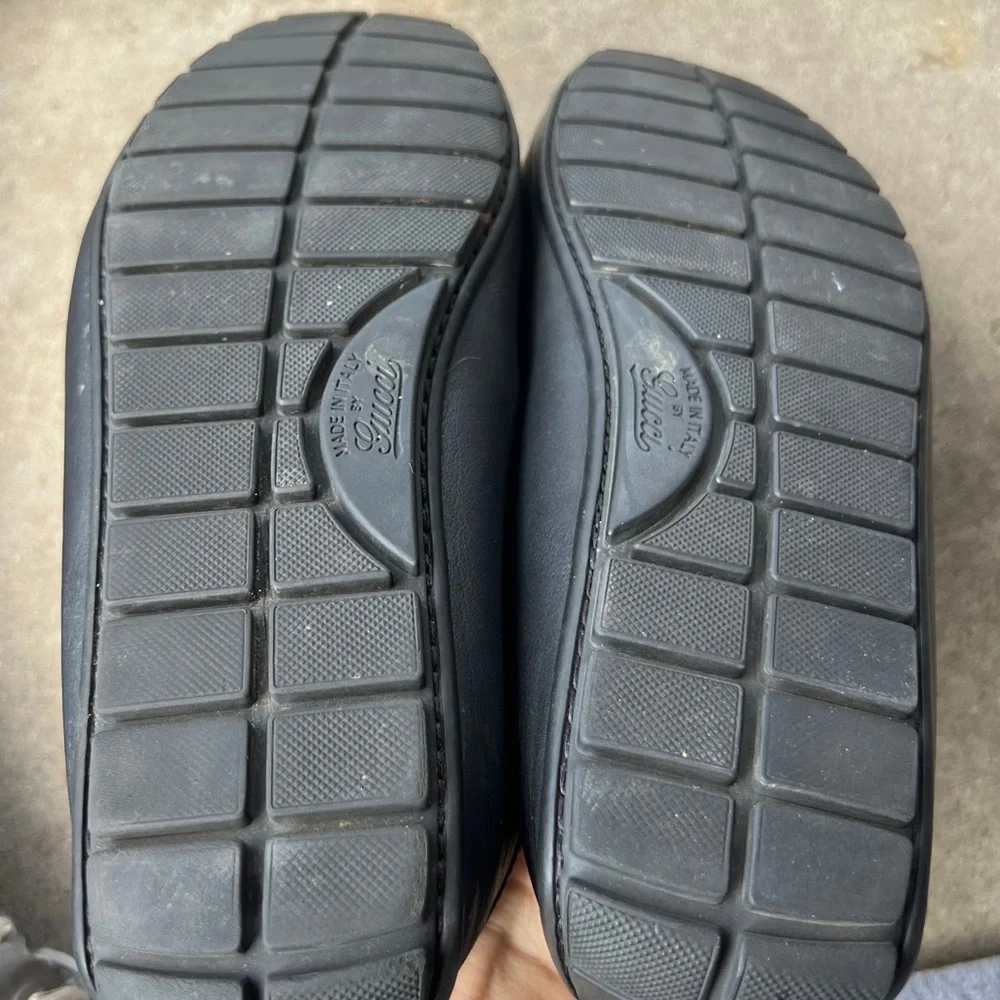 Gucci Authentic Embossed Black Leather Slip-On Loafers Men’s Sz 8.5
